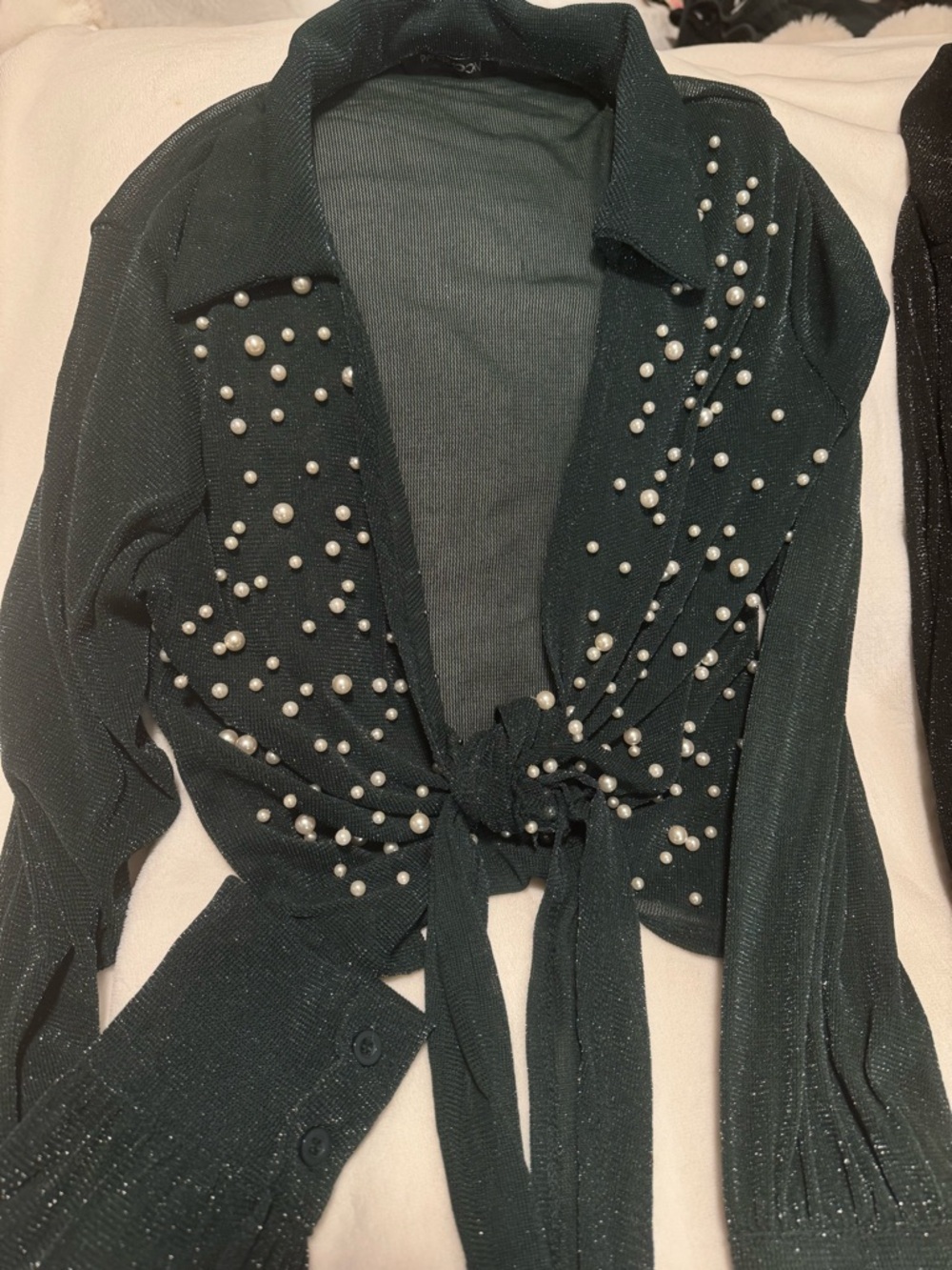 2 tops with faux pearls